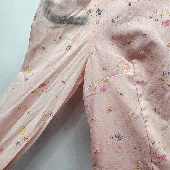 Vintage Handmade 70's Prairie CottageCore Pink Floral Long Sleeve Dress Sz 0? - Picture 7 of 16